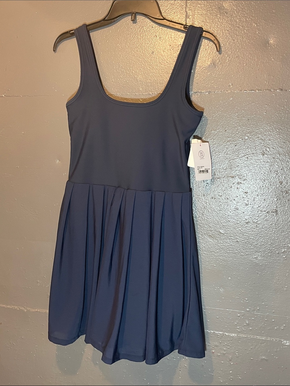 Navy Blue Scoop Neck Skater Dress